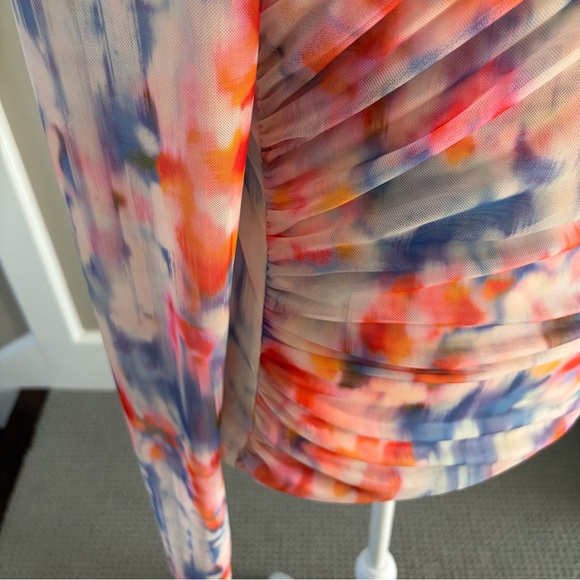 Anthropologie Colorful Mesh, Pullover V Neck top. - Picture 6 of 9